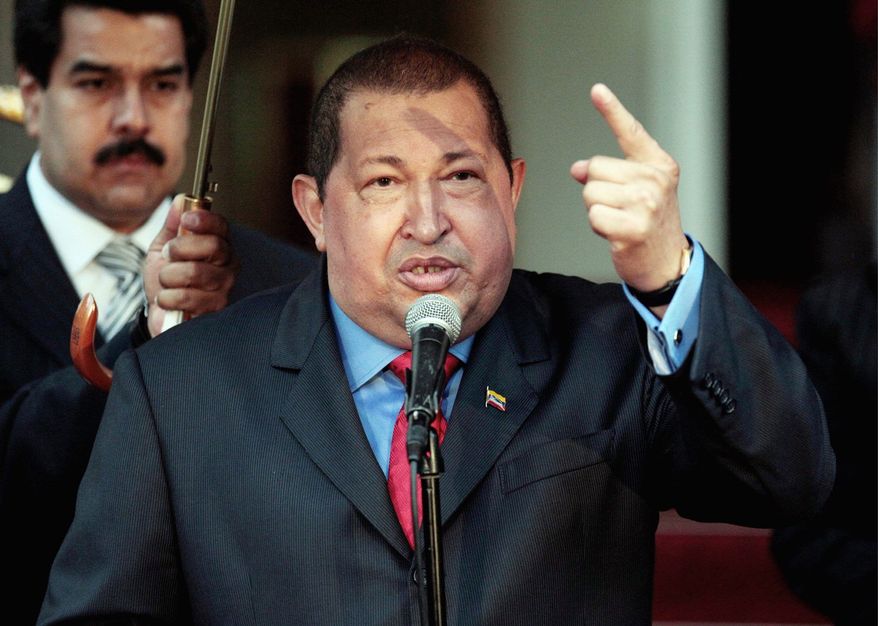 President Hugo Chavez (top) is likely to spend heavily this year to try to rev up the economy during his re-election bid, and that could worsen the country's 27-percent annual inflation rate. (Associated Press)