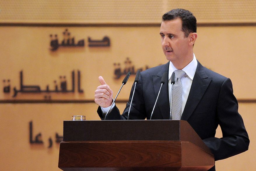Syrian President Bashar Assad delivers a speech at Damascus University in Damascus, Syria, on Tuesday, Jan. 10, 2012. (AP File Photo/SANA)