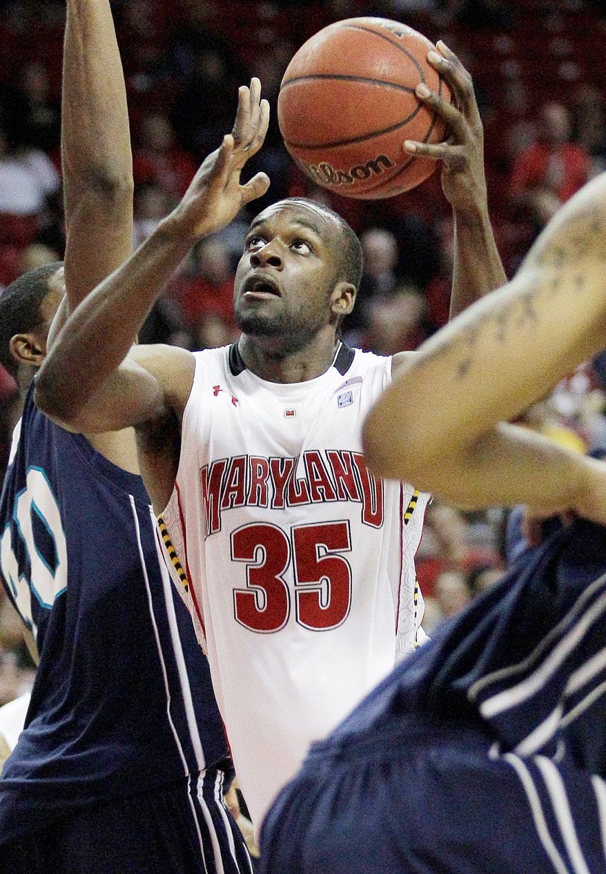 Maryland's James Padgett leads the ACC with 4.07 offensive rebounds per game. (Associated Press)