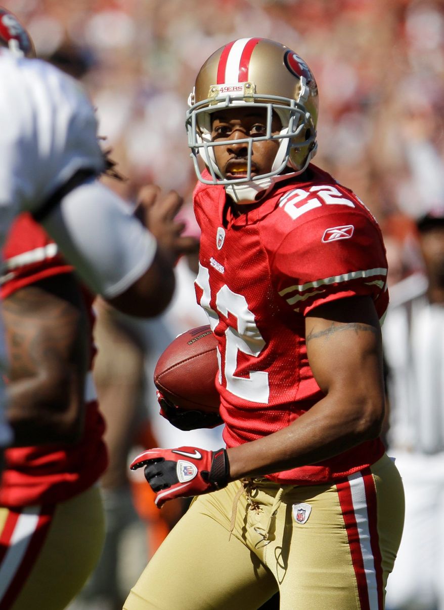 Cornerback Carlos Rogers had six interceptions in his first season with San Francisco. He never had more than two in any of his six seasons with Washington. (Associated Press)