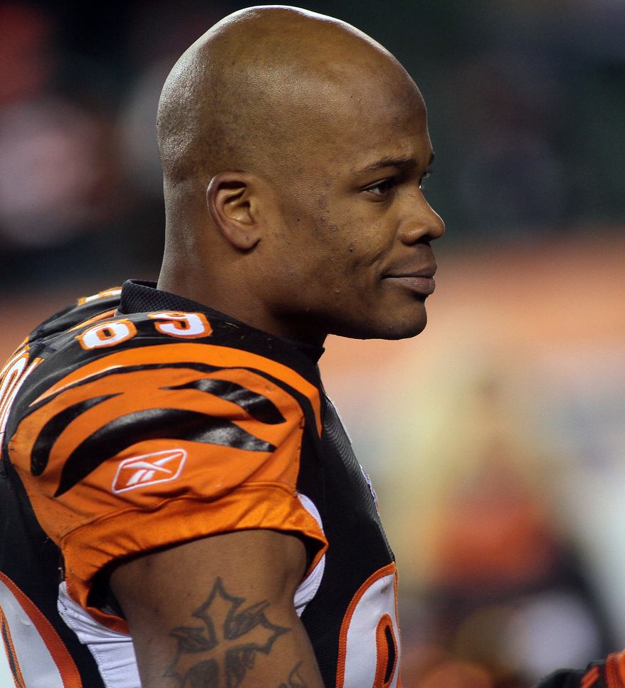 FILE - In this Jan. 1, 2012, file photo, Cincinnati Bengals wide receiver Jerome Simpson walks off the field after a game against the Baltimore Ravens in Cincinnati. Simpson was indicted on Thursday, Jan. 19 for marijuana trafficking, leaving him subject to a jail sentence and punishment from the NFL. He's scheduled for arraignment on Jan. 30. (AP Photo/Tony Tribble, File)