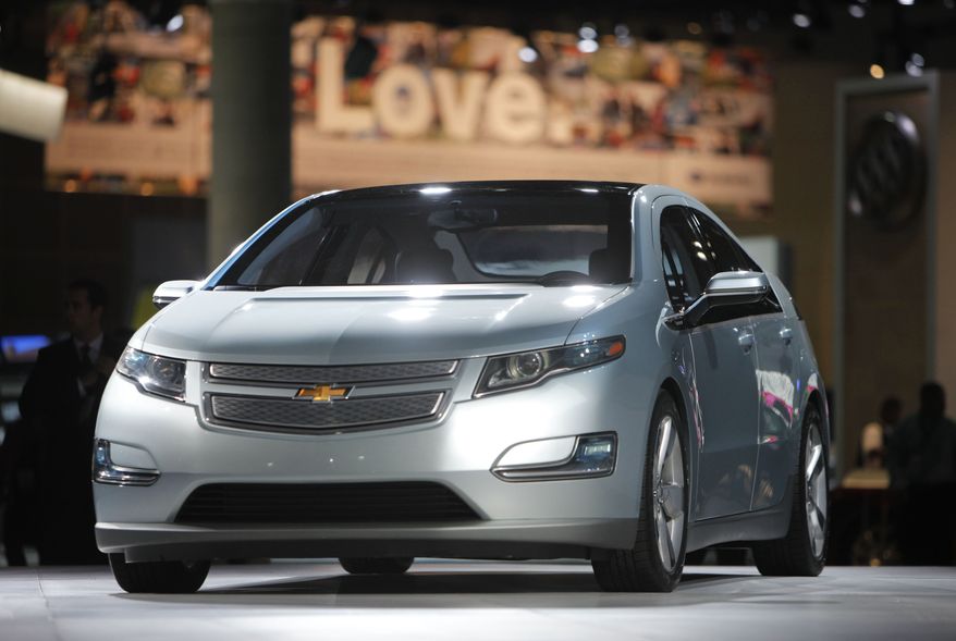 **FILE** The 2011 Chevrolet Volt debuts Dec. 2, 2009, at the Los Angeles Auto Show in Los Angeles. (Associated Press)
