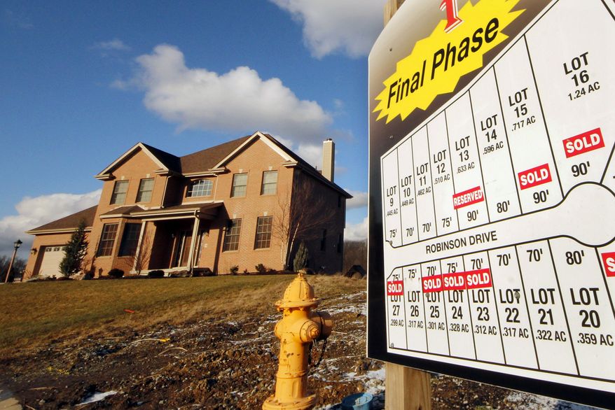 This photo from Jan. 18, 2012, shows a new home in a development in Pleasant Hills, Pa. (Associated Press)