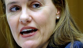 **FILE** Then Defense Undersecretary Michele Flournoy testifies on March 16, 2011, on Capitol Hill. (Associated Press)