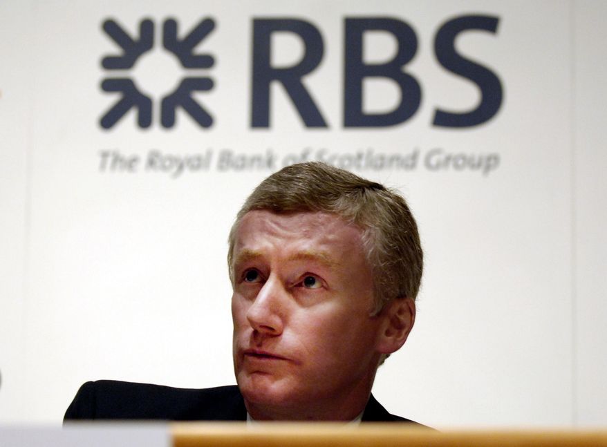 ** FILE ** Former Royal Bank of Scotland CEO Fred Goodwin, pictured in 2007, has been stripped of his knighthood by the British government. (AP Photo /Danny Lawson, File)