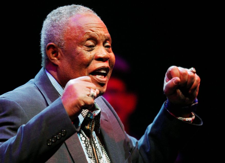 Sam Moore sings "America the Beautiful" at the Alice Cooper Benefit Concert, Thursday, March 10, 2011 at the Tucson Convention Center in Tucson, Ariz. Proceeds from this show will go the Fund for Civility, Respect and Understanding, a fund established by the family of Ron Barber, the District Director for U. S. Rep. Gabrielle Giffords, who was shot and injured. The charitable fund was established after the shooting that killed six people and wounded 13 others. (AP Photo/The Arizona Republic, Rob Schumacher) MARICOPA COUNTY OUT; MAGS OUT; NO SALES