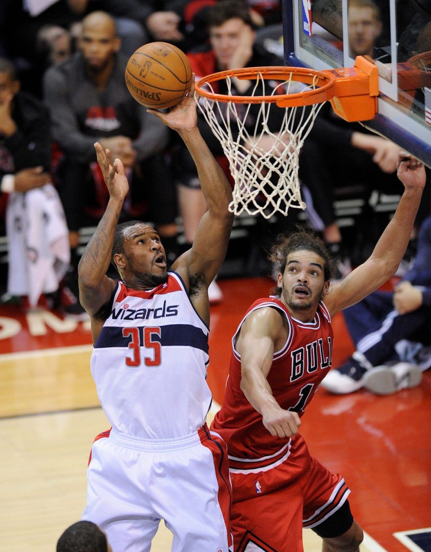 ASSOCIATED PRESS
Wizards forward Trevor Booker (left) scored 14 points in each of the two games leading up to Wednesday night's clash with Orlando.