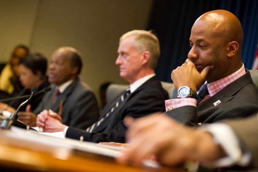 The D.C. Council Committee on Finance and Revenue voted to repeal authority for online gambling in the District, Washington, DC, Wednesday, February 1, 2012. (Andrew Harnik / The Washington Times)