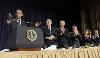 President Obama speaks at the annual National Prayer Breakfast in Washington on Thursday, Feb. 2, 2012. (AP Photo/Susan Walsh)