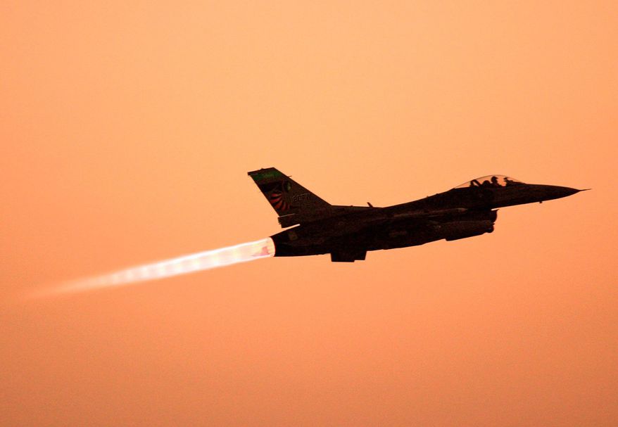 The F-16 is one of the Air Force&#39;s tactical aircraft. (Associated Press) ** FILE **
