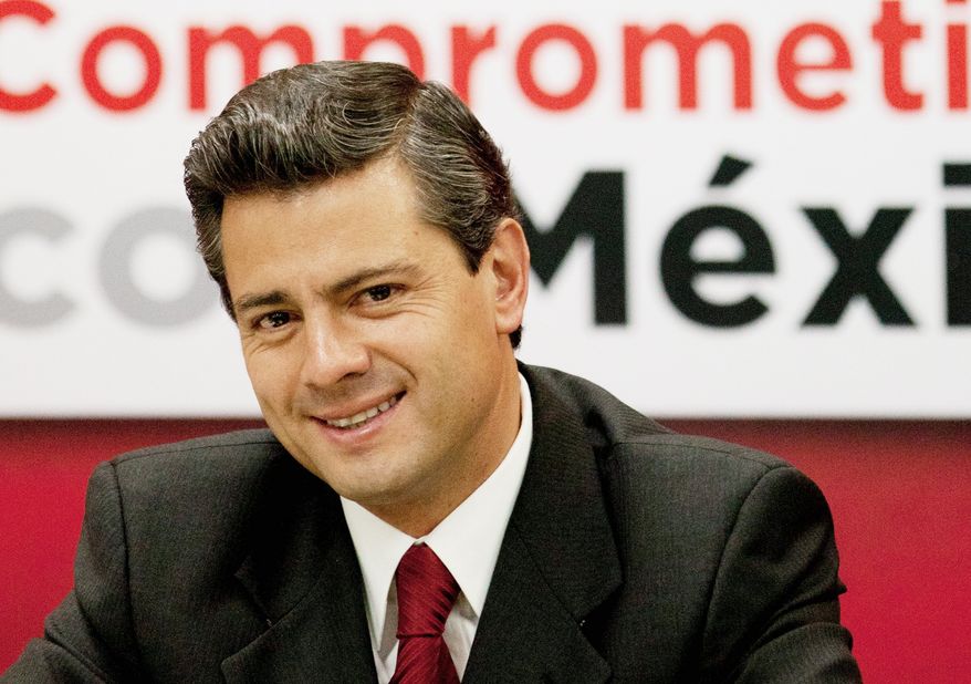 Enrique Pena Nieto is the candidate of the Institutional Revolutionary Party in Mexico's presidential election, which is set for July 1. Mr. Nieto has been quoted as supporting a withdrawal of military forces from the war on the drug cartels. (Associated Press)