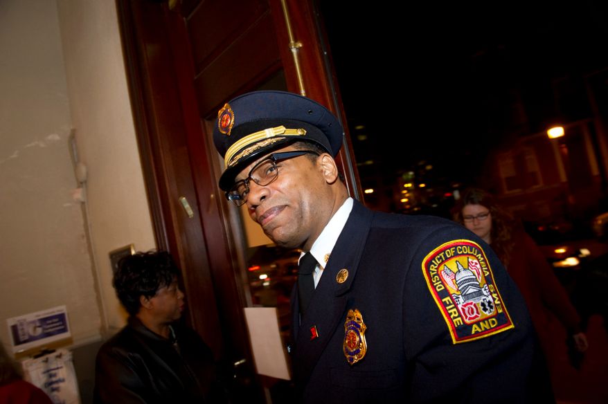 ** FILE ** Washington D.C. Fire and Emergency Medical Services Chief Kenneth B. Ellerbe (Rod Lamkey Jr/ The Washington Times)