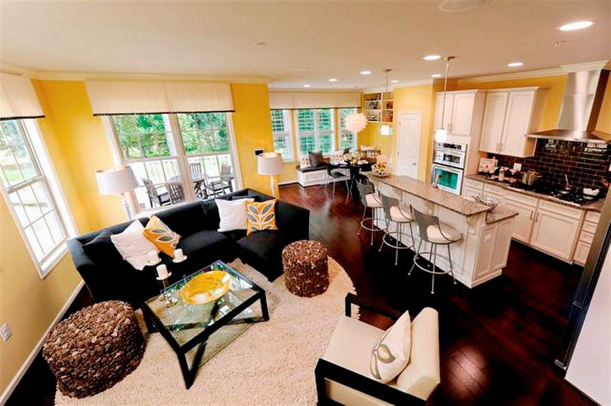 The Pemberton model, priced from $384,900, has an open family room, breakfast area and center-island kitchen at the back of the home.