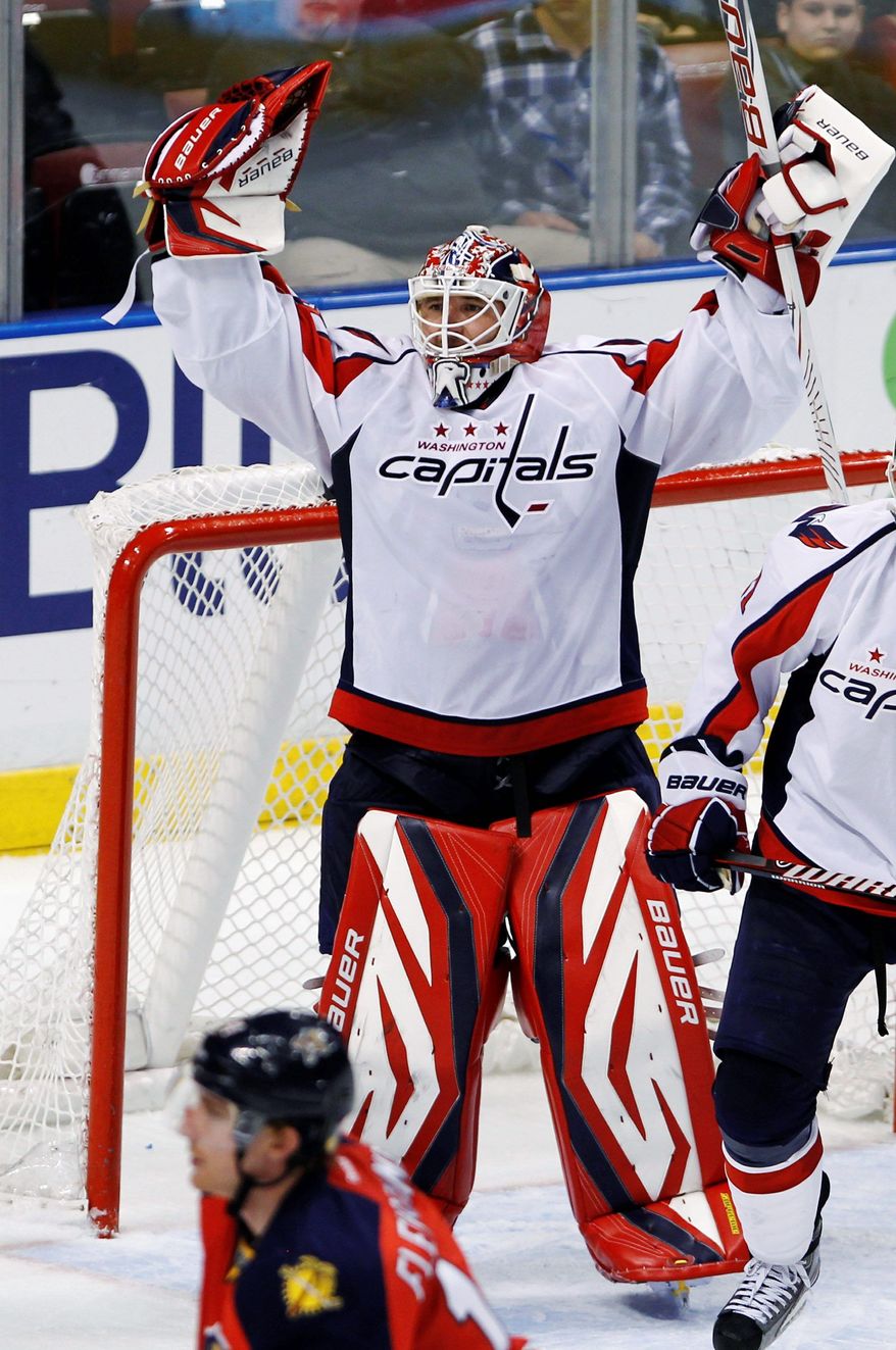 Capitals goalie Tomas Vokoun was feeling fine after a 2-1 win over the Florida Panthers on Friday night. (Associated Press)
