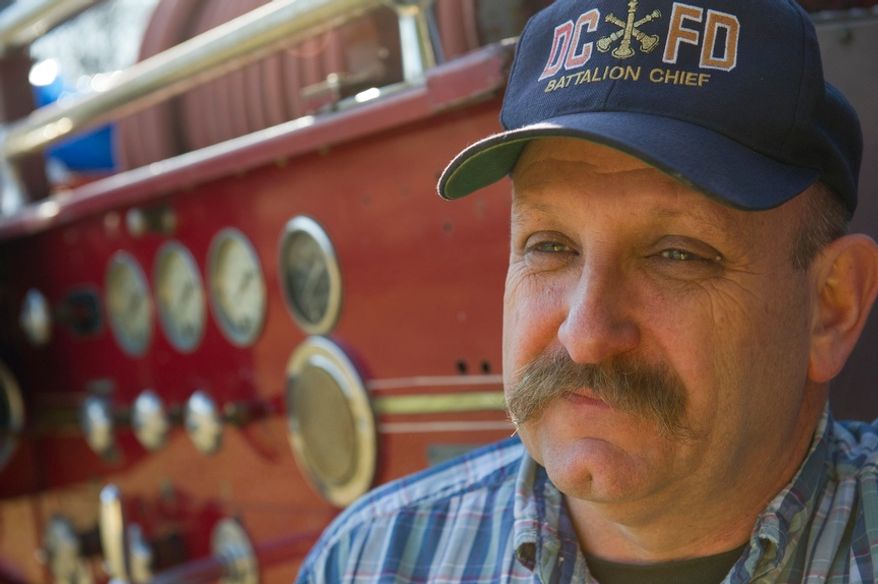 D.C. Battalion Chief Richard G. Sterne Jr. at his home in Ijamsville, Md., on Monday, February 20, 2012. Chief Sterne is being threatened with demotion by D.C. Fire Chief Ellerbe. (Rod Lamkey Jr/ The Washington Times)