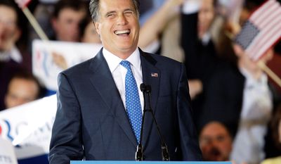 Mitt Romney was all smiles on Super Tuesday, when he racked up several key victories over Rick Santorum. (Associated Press)