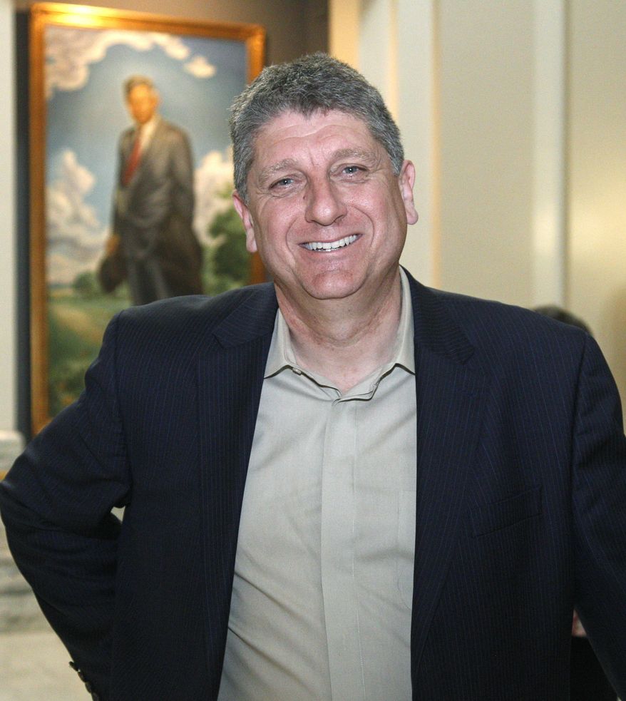 ** FILE ** In this Thursday, March 1, 2012, photo, Randall Terry, Democratic candidate for president on the Oklahoma ballot, visits the state Capitol in Oklahoma City. (AP Photo/Sue Ogrocki)