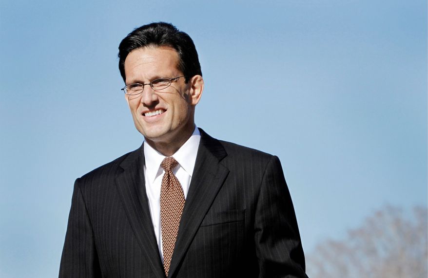In this photo taken Jan. 31, 2012, House Majority Leader Eric Cantor of Va., speaks during a news conference on Capitol Hill in Washington. Sunday, March 4, 2012, Cantor, the second-ranking Republican in the House said he is throwing his support behind Mitt Romney in the GOP presidential race. He said Romney is the only candidate who has come out with "a bold pro-growth, pro-jobs plan for the future." (AP Photo/Jacquelyn Martin)