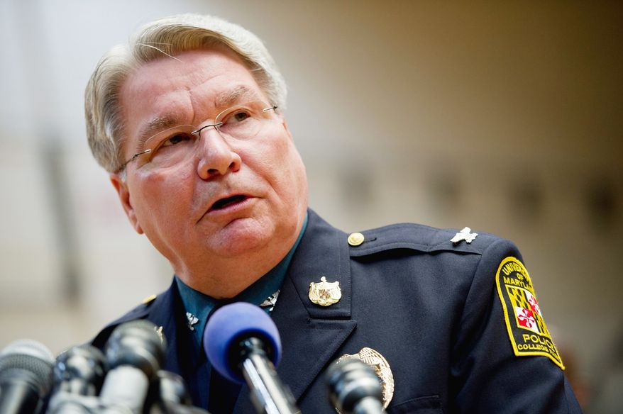 University of Maryland Police Chief David Mitchell says Alexander Song's threats were "credible" though no weapons were found in his dorm room or family home. (Andrew Harnik/The Washington Times)