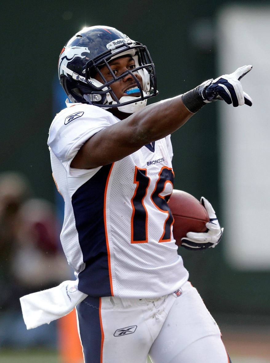 Eddie Royal had 91 catches for 980 yards and five touchdowns as a rookie in 2008 playing under Mike Shanahan. (Associated Press)