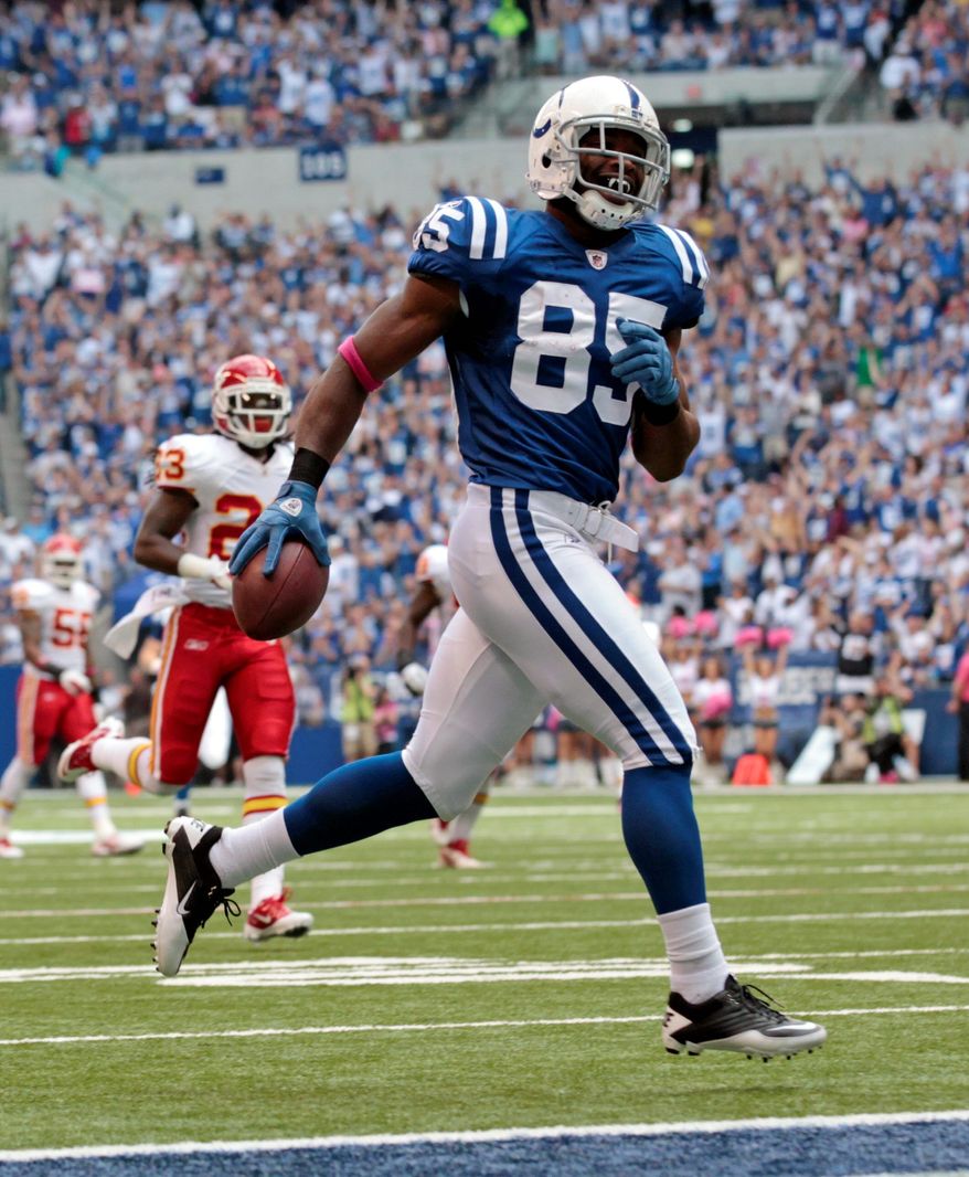 Pierre Garcon had 70 receptions for 947 yards and six touchdowns last season despite an unstable QB situation in Indianapolis. (Associated Press)