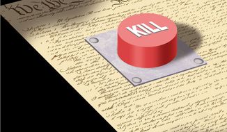 Illustration: Constitutional kill by Alexander Hunter for The Washington Times
