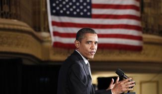 President Obama speaks March, 16, 2012, during a &#39;Lawyers for Obama Luncheon&#39; fundraiser at the Palmer House Hotel in Chicago. (Associated Press)