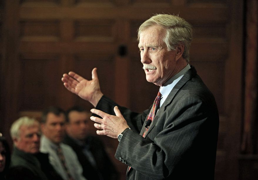 ** FILE ** Sen. Angus S. King Jr., Maine independent. (Associated Press)