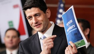 ** FILE ** Rep. Paul Ryan, Wisconsin Republican, introduces a plan on Tuesday, March 20, 2012, to overhaul Medicare. The proposal would have the federal program competing with private plans. (AP Photo/Jacquelyn Martin)