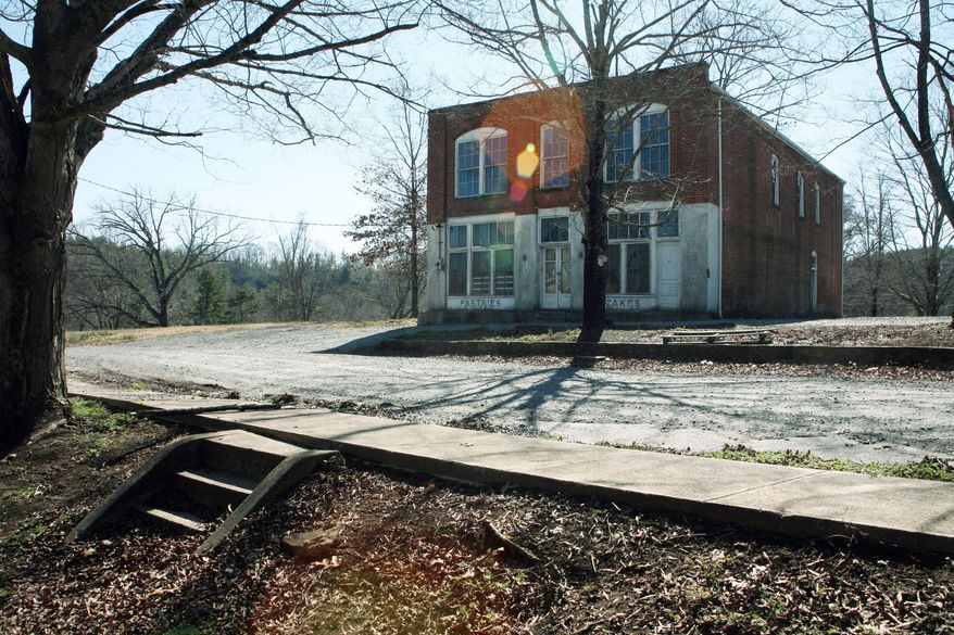 Scenes for "The Hunger Games" movie were shot at the old company store at Henry River Mill Village in Hildebran, N.C. The store became the Mellark family bakery in District 12 for the movie. (VisitNC.com via Associated Press)