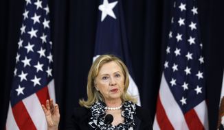 Secretary of State Hillary Rodham Clinton (AP Photo/Charles Dharapak)