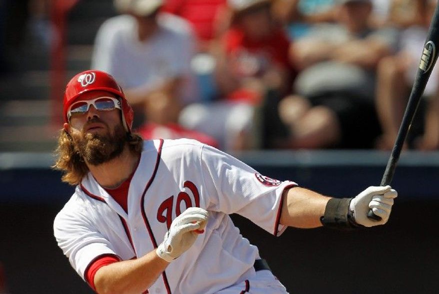 Jayson Werth made his rehab debut with the Potomac Nationals on Saturday and went 1-for-3 with an RBI. (Associated Press)