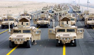 **FILE ** U.S. military vehicles in Kuwait being returned to the U.S. (Army photograph)