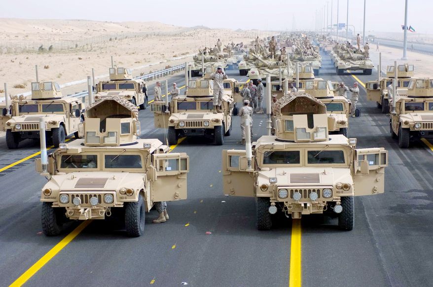 **FILE ** U.S. military vehicles in Kuwait being returned to the U.S. (Army photograph)