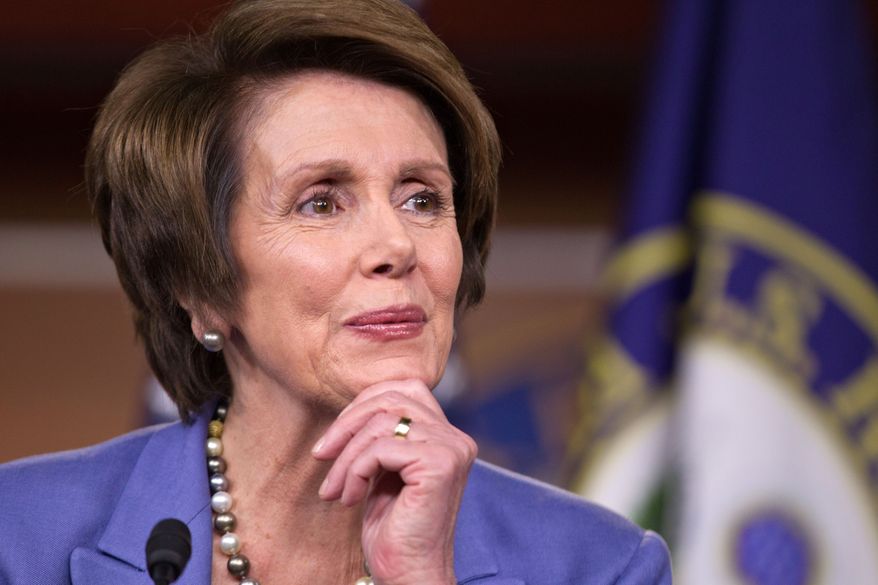 House Minority Leader Nancy Pelosi, California Democrat, holds her weekly news conference March 29, 2012, on Capitol Hill. (Associated Press)
