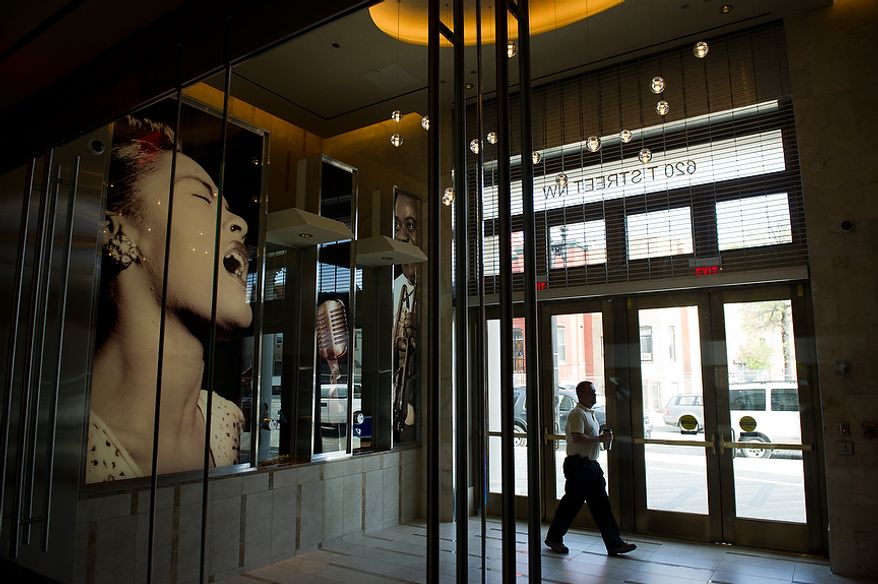 Ron Hazel, assistant project manager with Whiting-Turner construction walks through the lobby of the redesigned historic Howard Theatre is set to reopens with a ribbon cutting Monday and an opening night gala on Thursday, Washington, D.C., Thursday, April 5, 2012. (Andrew Harnik/The Washington Times)