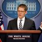 White House press secretary Jay Carney tries to clear up what President Obama said about health care reform and the Supreme Court during his daily news briefing at the White House on Wednesday. &quot;You&#39;re standing up there twisting yourself in knots,&quot; one reporter said to Mr. Carney. (Associated Press)