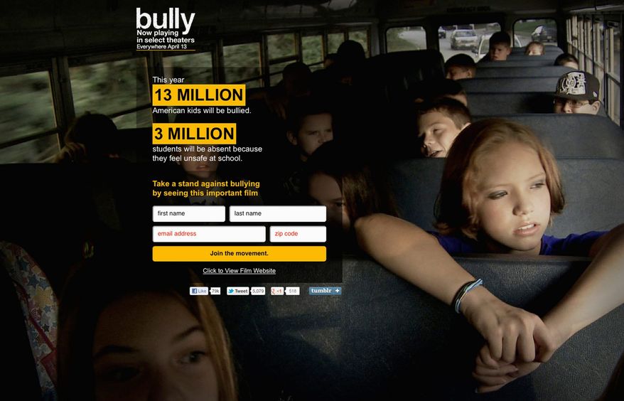 "Bully" has inspired a movement called the "Bully Project" which tries to spread the word about the dangers of bullying through rallies and educational outreach. (action.thebullyproject.com)