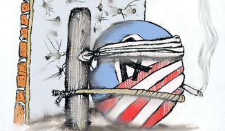 Illustration Obamacare by John Camejo for The Washington Times