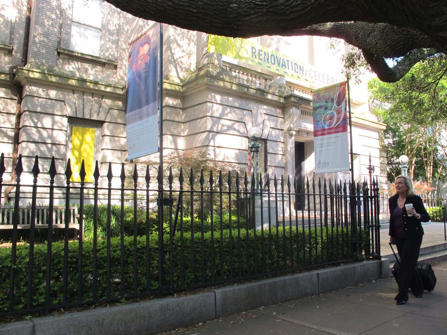 The Gibbes Museum of Art in Charleston, S.C., is seen in this photograph on Wednesday, April 11, 2012. Images of art work from the museum are among more than 30,000 from art museums worldwide now available for viewing on the Internet through the Google Art Project. (AP Photo/Bruce Smith)
