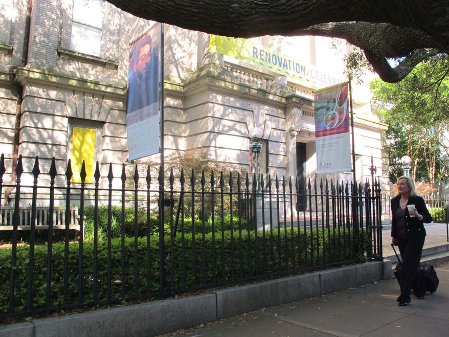 The Gibbes Museum of Art in Charleston, S.C., is seen in this photograph on Wednesday, April 11, 2012. Images of art work from the museum are among more than 30,000 from art museums worldwide now available for viewing on the Internet through the Google Art Project. (AP Photo/Bruce Smith)
