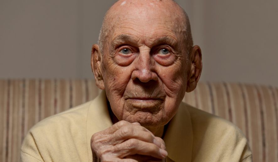 Richard E. Cole, then 96 is this file photo, is among the five remaining men of the 79 who flew with then-Lt. Col. James H. &quot;Jimmy&quot; Doolittle on his historic bombing mission over Japan on April 19, 1942. (Andrew S. Geraci/The Washington Times)