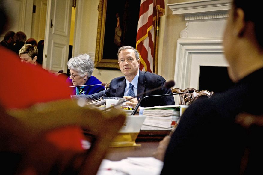 Maryland Gov. Martin O'Malley on Wednesday voted to keep the state property-tax rate at its current level. The state, which is expected to pay $922 million in debt in the upcoming fiscal year, has not raised the tax since 2003. (Rod Lamkey Jr./The Washington Times)