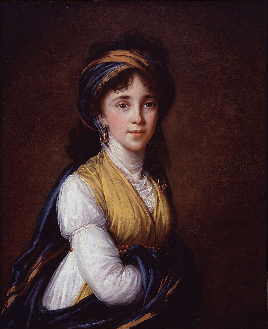 Portraitist Elizabeth Vigee-LeBrun painted in oil on canvas this rendering of Princess Belozersky in 1798. The female artist was one of Marie Antoinette's favorites. (National Museum of Women in the Arts)