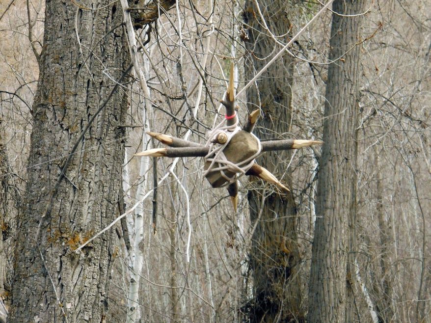 A 20-pound spiked-boulder booby trap found along a hiking trail in Provo Canyon in Utah was discovered before it could injure anyone. (Utah County Sheriff's Department)