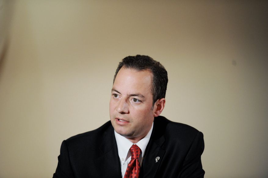 "Governor Romney's strong performance and delegate count at this stage of the primary process has made him our party's presumptive nominee. In order to maximize our efforts, I have directed my staff at the RNC to open lines of communication with the Romney campaign," said Republican National Committee Chairman Reince Priebus. (Rod Lamkey Jr./The Washington Times)