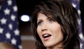 &quot;Violence knows no bounds,&quot; says Rep. Kristi L. Noem, South Dakota Republican, during a news briefing Wednesday with 11 other GOP women lawmakers. (Associated Press)