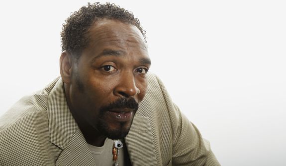 Rodney King poses on April 13, 2012, for a portrait in Los Angeles. The 1992 acquittal of four police officers in the videotaped beating of Mr. King sparked rioting that spread across Los Angeles and into neighboring suburbs. (Associated Press)