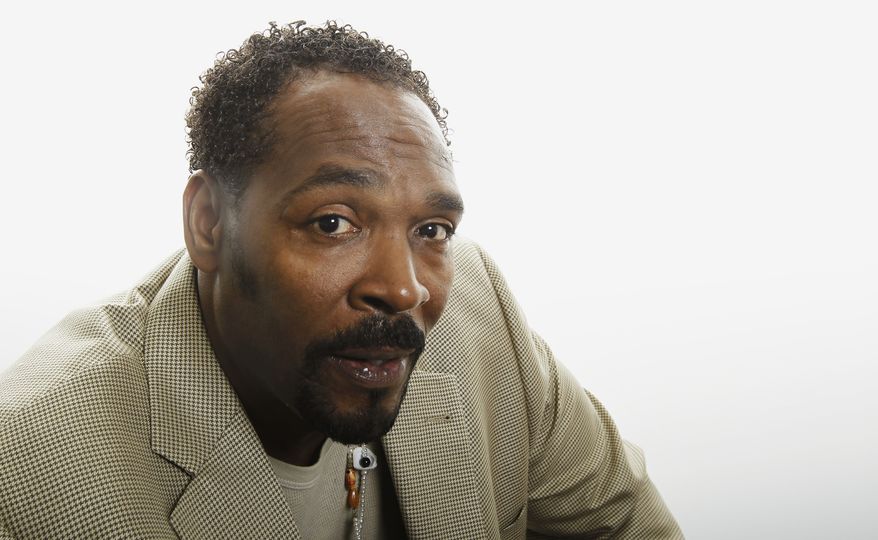 Rodney King poses on April 13, 2012, for a portrait in Los Angeles. The 1992 acquittal of four police officers in the videotaped beating of Mr. King sparked rioting that spread across Los Angeles and into neighboring suburbs. (Associated Press)