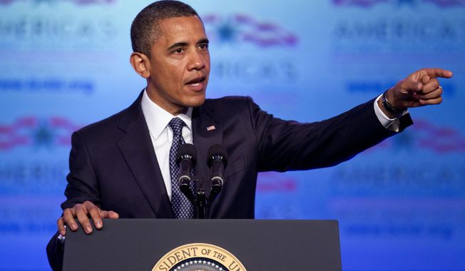 **FILE** President Obama speaks April 30, 2012, in Washington. (Associated Press)